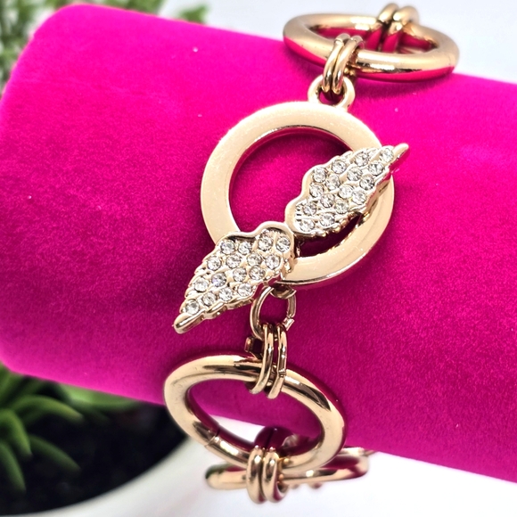 Victoria’s Secret Rose Gold-Tone 7” Cable Chain Bracelet With Toggle Wings - Picture 1 of 6